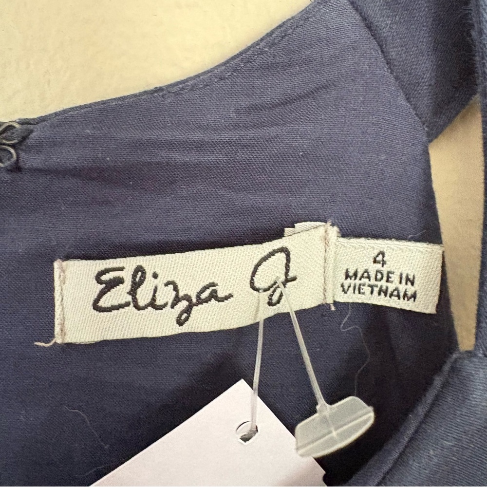 Eliza J Navy and White Striped Midi Dress Size 4 - Picture 14 of 15